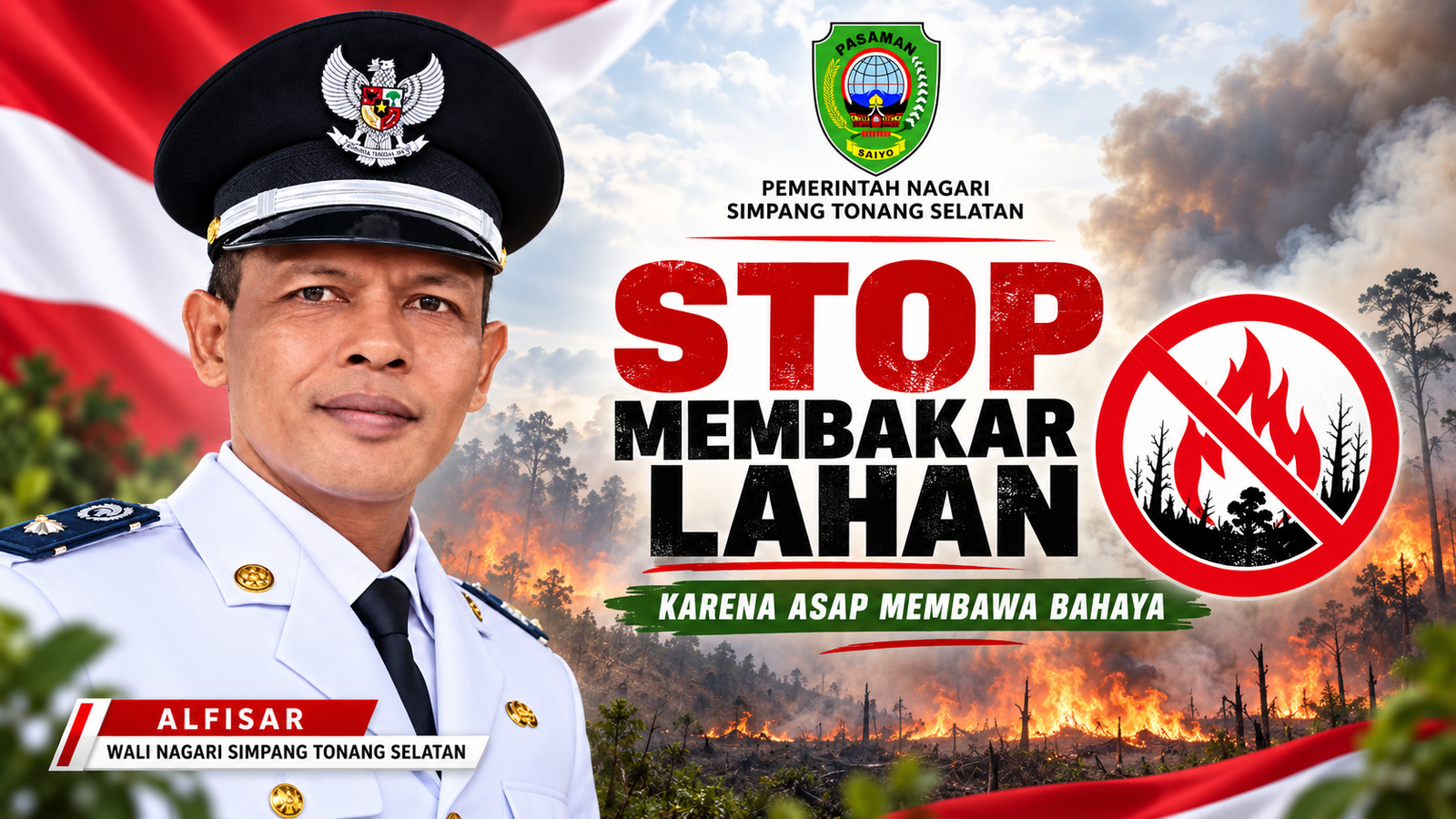 “Tindak Lanjuti Edaran Bupati Pasaman, Pemnag Simpang Tonang Selatan Tegaskan Larangan Bakar Lahan dan Imbau Warga Waspadai Kabut Asap”