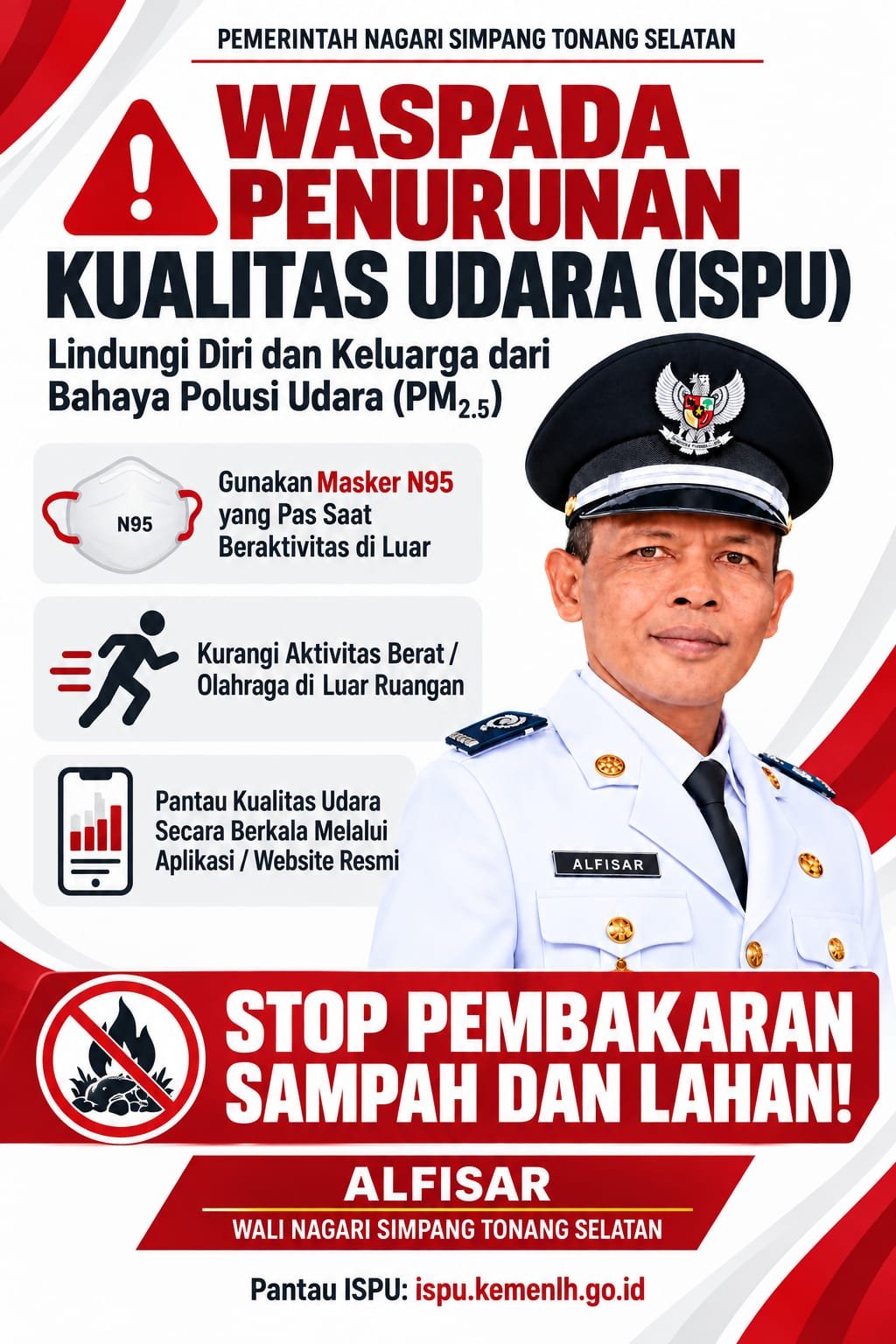 Antisipasi Penurunan Kualitas Udara, Wali Nagari Simpang Tonang Selatan Alfisar Imbau Warga Waspada dan Dilarang Membakar Sampah